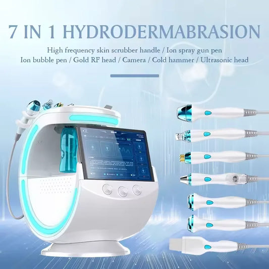 Facial Skin Analysis and Regeneration Smart Ice Blue 7-in-1 Multi Functional Spa Professional Portable Skincare Equipment