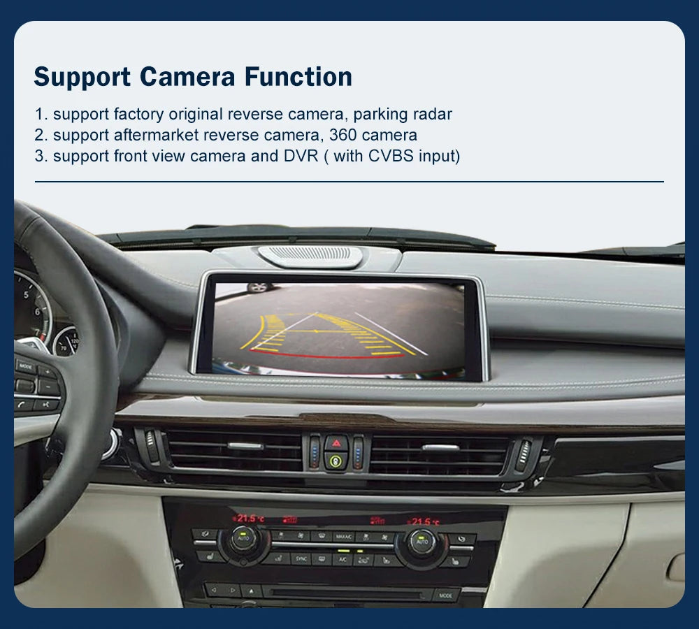 Road Top Wireless CarPlay Android Auto for BMW NBT EVO X5 F15 X6 F16 2014-2020 X1 F48 2016-2020 with Car Play Functions Airplay