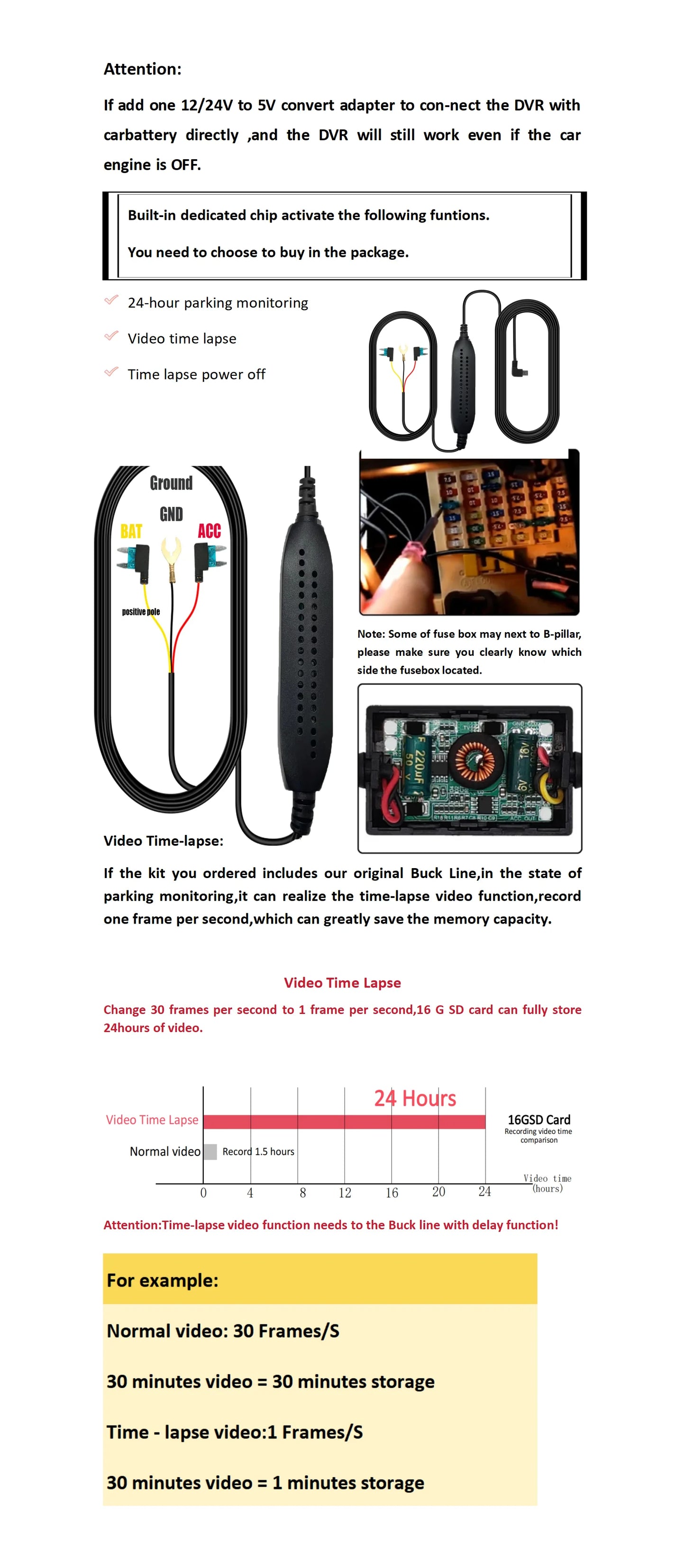 QOZ 4K WIFI Dash Cam Front Camera Dual Lens Dashcam Car DVR Video Recorder with GPS Night Vision 24H Parking for Car