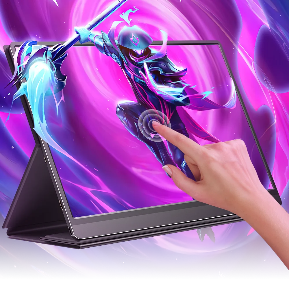 UPERFECT 15.6'' Portable Monitor IPS HDR FHD Matte Screen Eye Care With 10-Point Capacitive Touch 10800mAh Rechargeable Battery