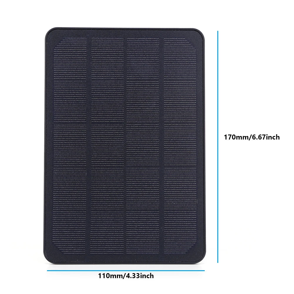 10W 5V Solar Panel Micro USB+Type-C 2in1 Outdoor Solar Cells Charger Solar Panels for Security Camera/Small Home Light System