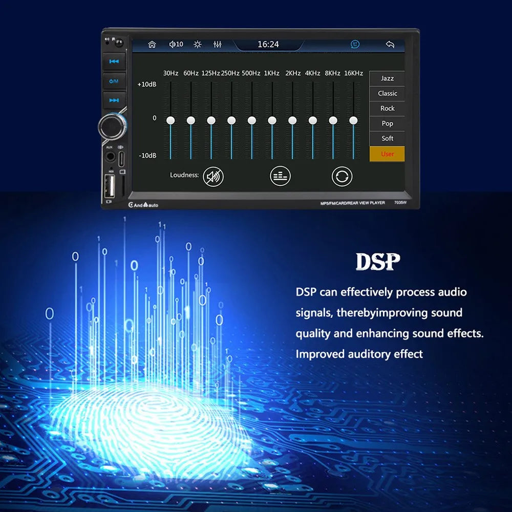 ESSGOO 7" For Carplay 2 Din Car Mp5 Radio Touch Screen Stereo FM Audio Stereo Player SD USB support BT Camera HD Mp5 Autoradio