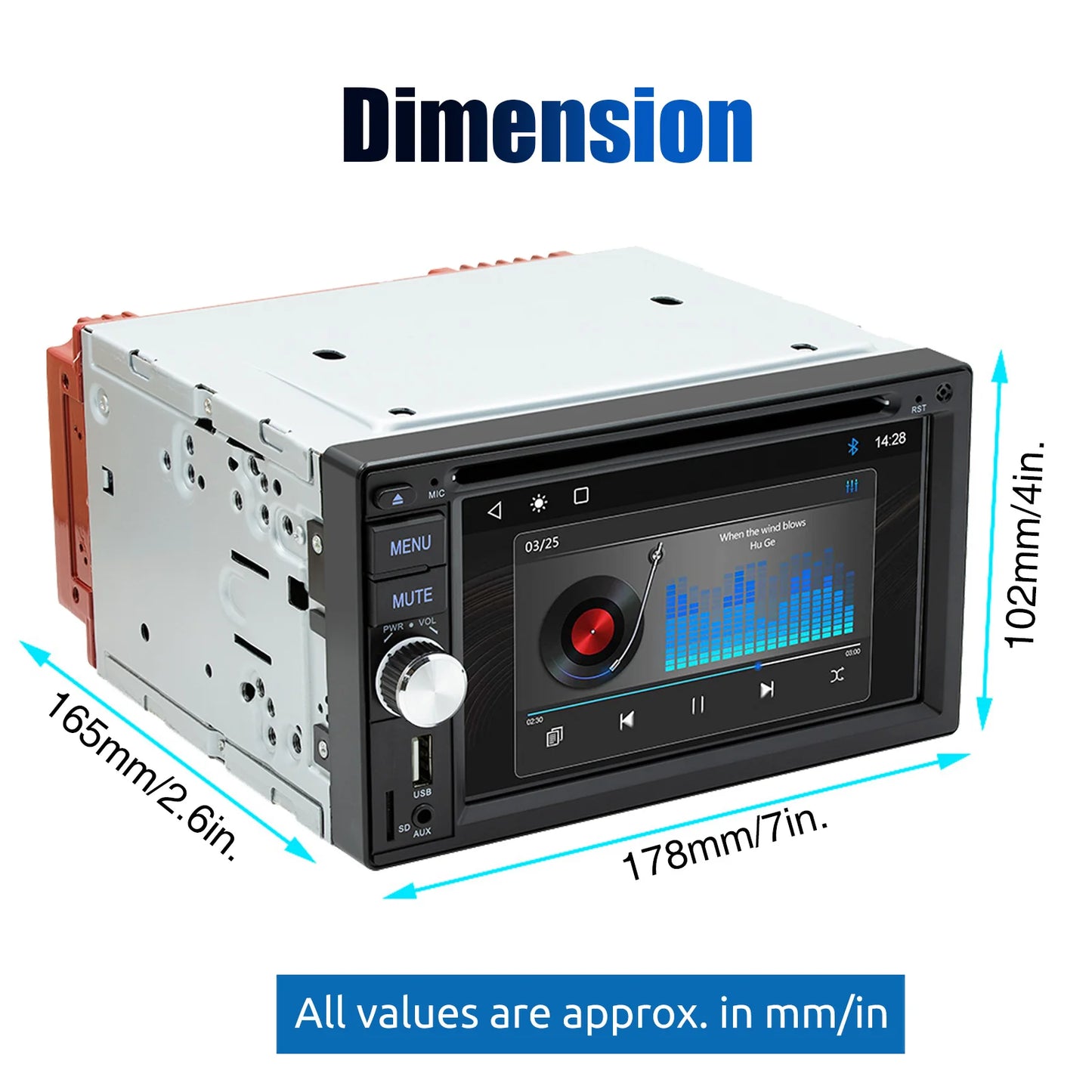 ESSGOO 6.2 Inch Apple Carplay Android Auto Double 2 DIN Car Stereo Radio CD DVD Player AUX FM Bluetooth USB MP5 Mirror Link