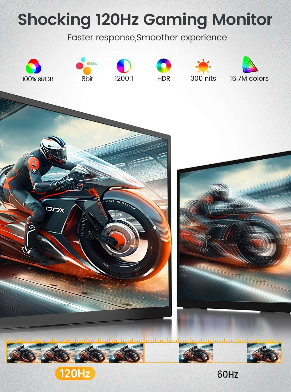 UPERFECT 18.5" Touchscreen Smart Portable Monitor with Metal Frame FreeSync 100%sRGB HDR 120Hz Gaming Screen Extender for Laptop