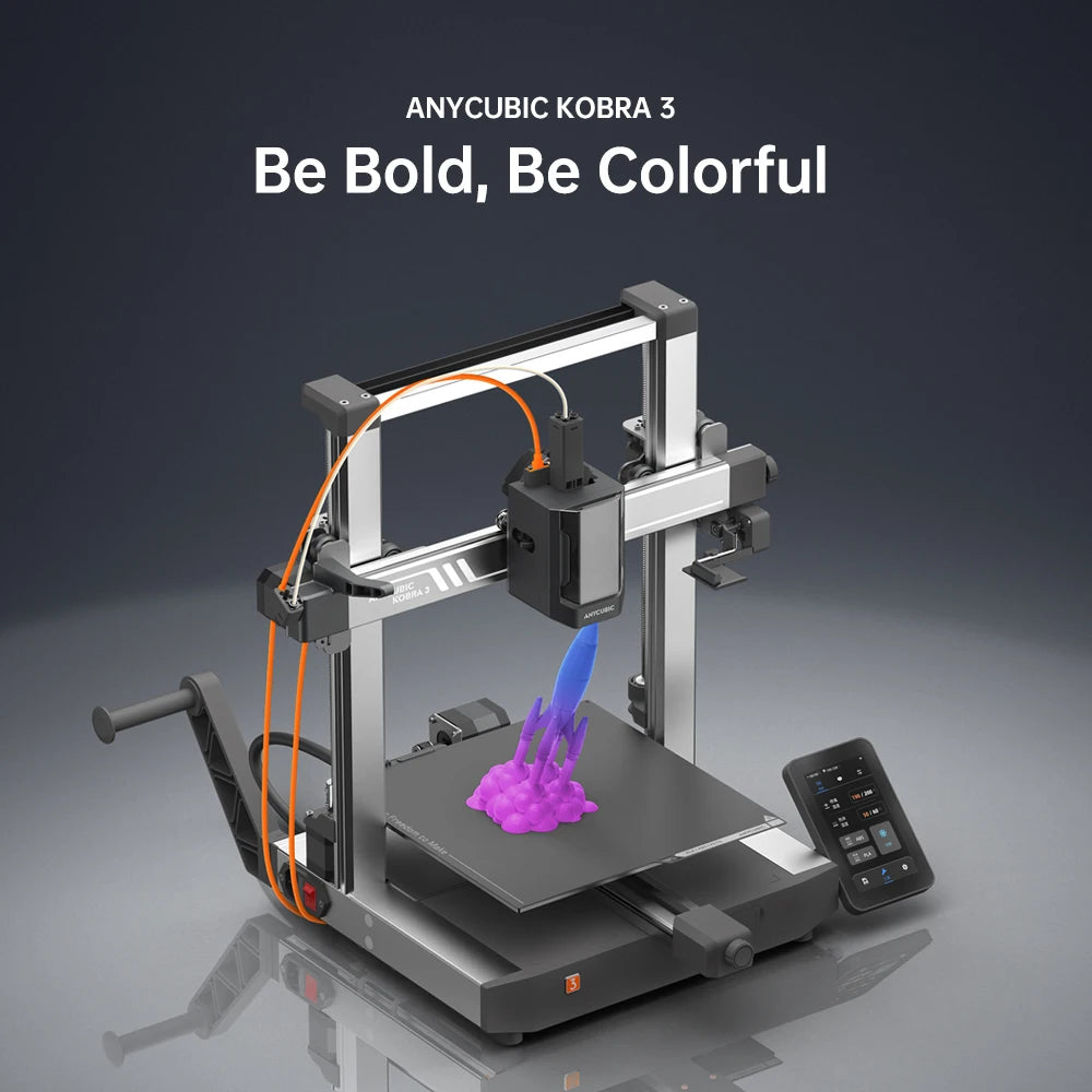 ANYCUBIC Kobra 3 AE Version FDM Max 600mm/s Print Speed 3d Printer 25-Point Automatic Leveling With 9.8x8.7x8.7inch Print Size