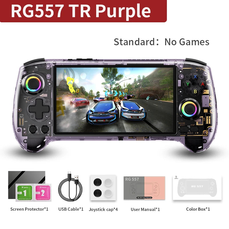 ANBERNIC RG557 Handheld Game Console Dimensity 8300 5.48 inch AMOLED RGB Lighting Retro Video Player Support FOTA WIFI Streaming