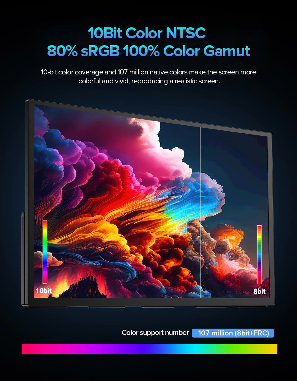 UPERFECT UXbox T118 4K 18 Inch Large Portable Gaming Monitor 3840*2160 100% sRGB  IPS HDR HDMI Display for Laptop Computer Phone