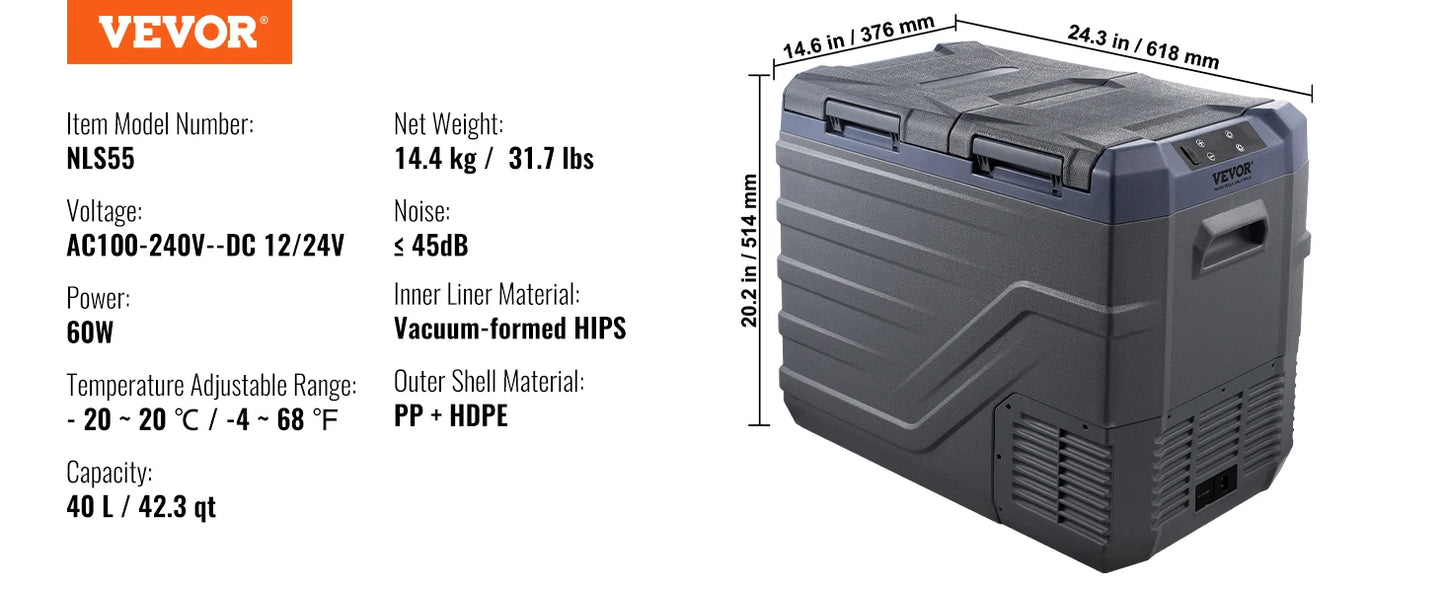 SucceBuy 8L to 75L Car Refrigerator Fridge Portable Icebox Single&Dual Zone w/Blue Tooth Temp Adjustable for Outdoor Camping RV