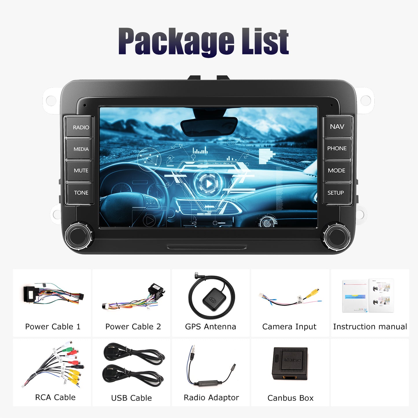 ESSGOO 7" Android 14 4G+64G Apple Carplay Car Stereo GPS NAVI WIFI RDS FM BT for VW Golf 5 6 Passat Polo Touran Tiguan Caddy EOS