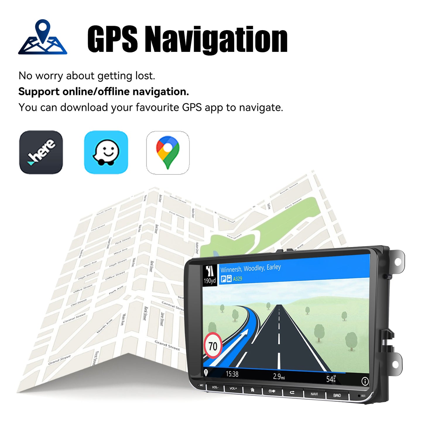 9" Android 14 4G+64G Wireless Carplay Car Stereo GPS NAVI WIFI RDS FM BT EQ for VW Golf 5 6 Passat Polo Touran Tiguan Caddy EOS