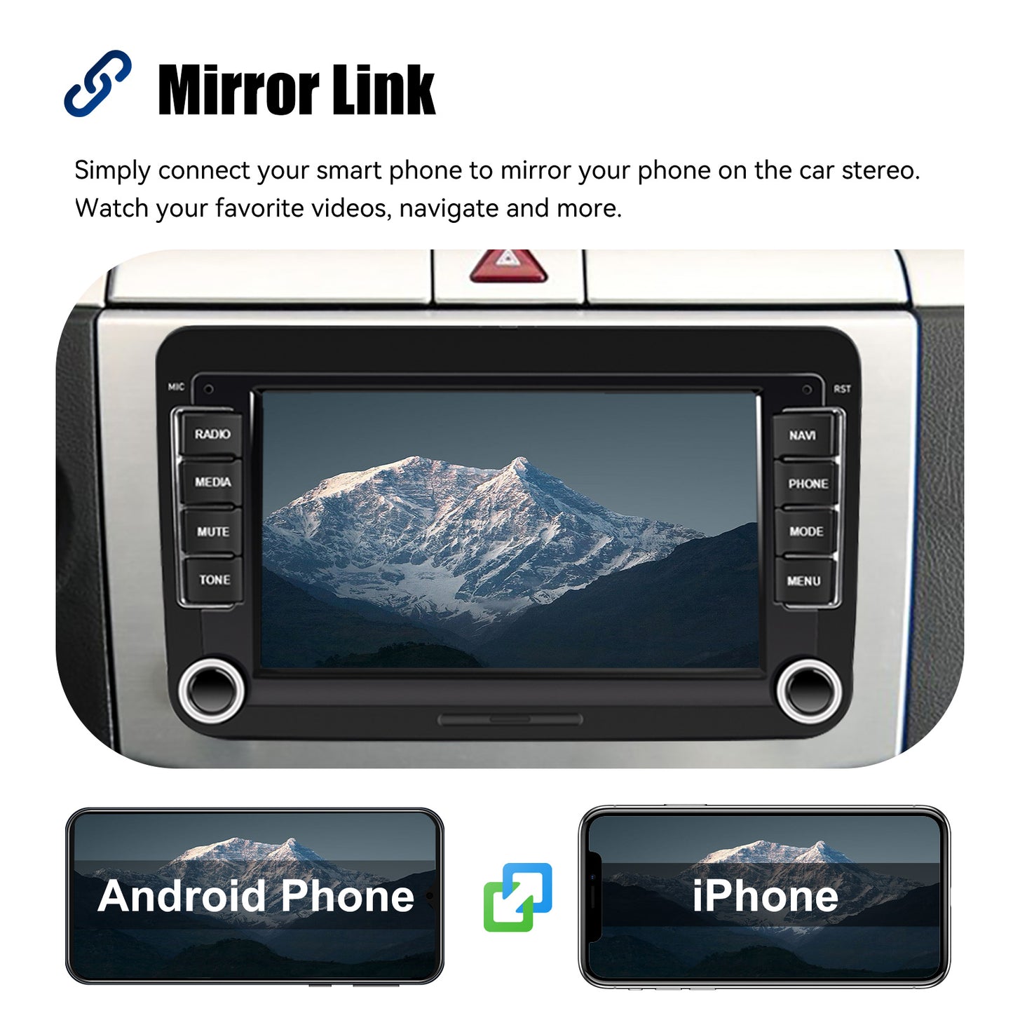 ESSGOO 7" Android 14 4G+64G Apple Carplay Car Stereo GPS NAVI WIFI RDS FM BT for VW Golf 5 6 Passat Polo Touran Tiguan Caddy EOS