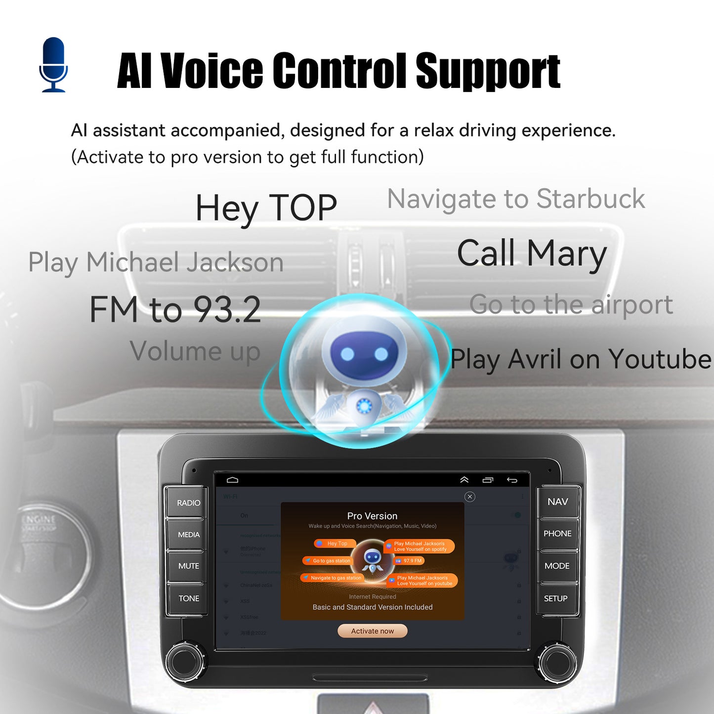 ESSGOO 7" Android 14 4G+64G Apple Carplay Car Stereo GPS NAVI WIFI RDS FM BT for VW Golf 5 6 Passat Polo Touran Tiguan Caddy EOS