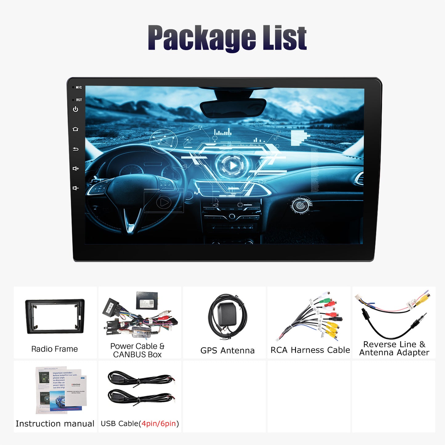 ESSGOO 9" Carplay AndroidAuto Car Stereo Multimedia Player Radio Android 13 GPS SAT Navi Wifi BT FM RDS For Audi A3 8P 2003-2013